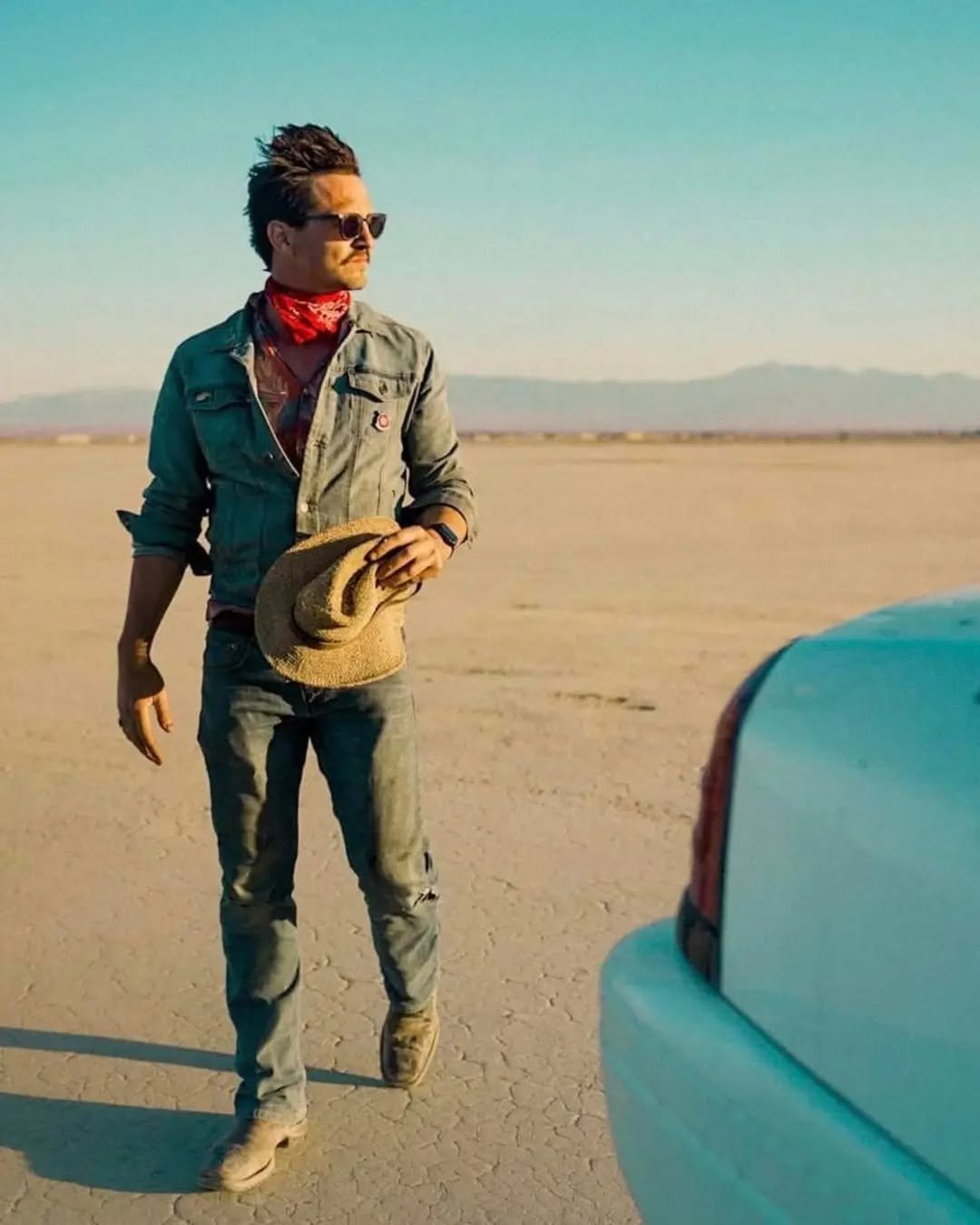 Portrait of the photographer, standing in the desert