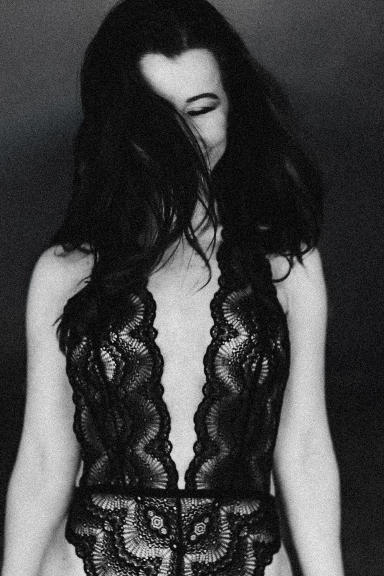 Boudoir series, black and white film photograph